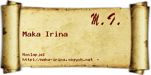 Maka Irina névjegykártya